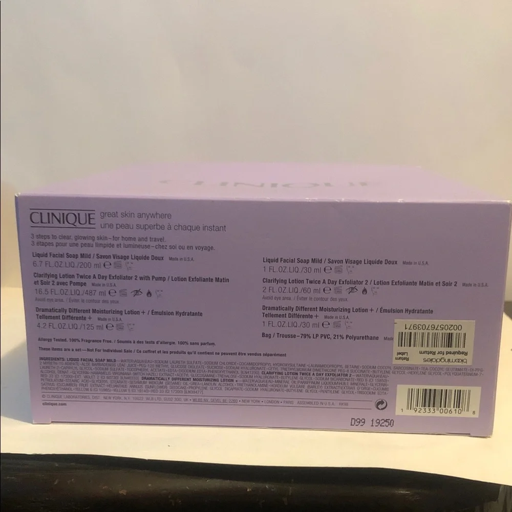 Clinique Skincare Set with Purple and Yellow Tones - Picture 3 of 3